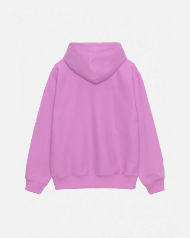 Purple Women's Stussy Stock Logo Hood Sweatshirts Philippines | ZAR-6038