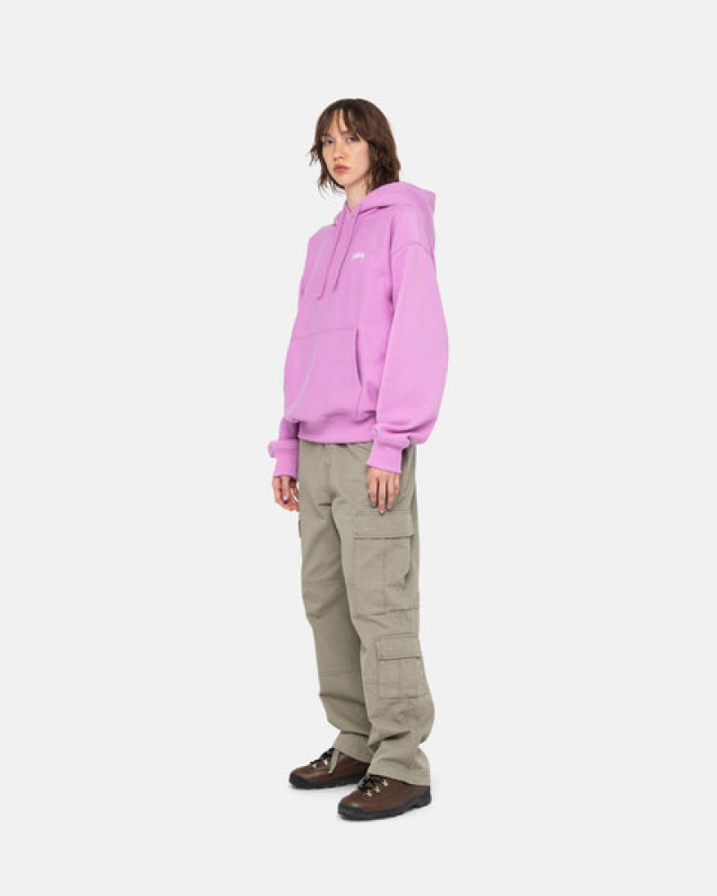 Purple Women's Stussy Stock Logo Hood Sweatshirts Philippines | ZAR-6038