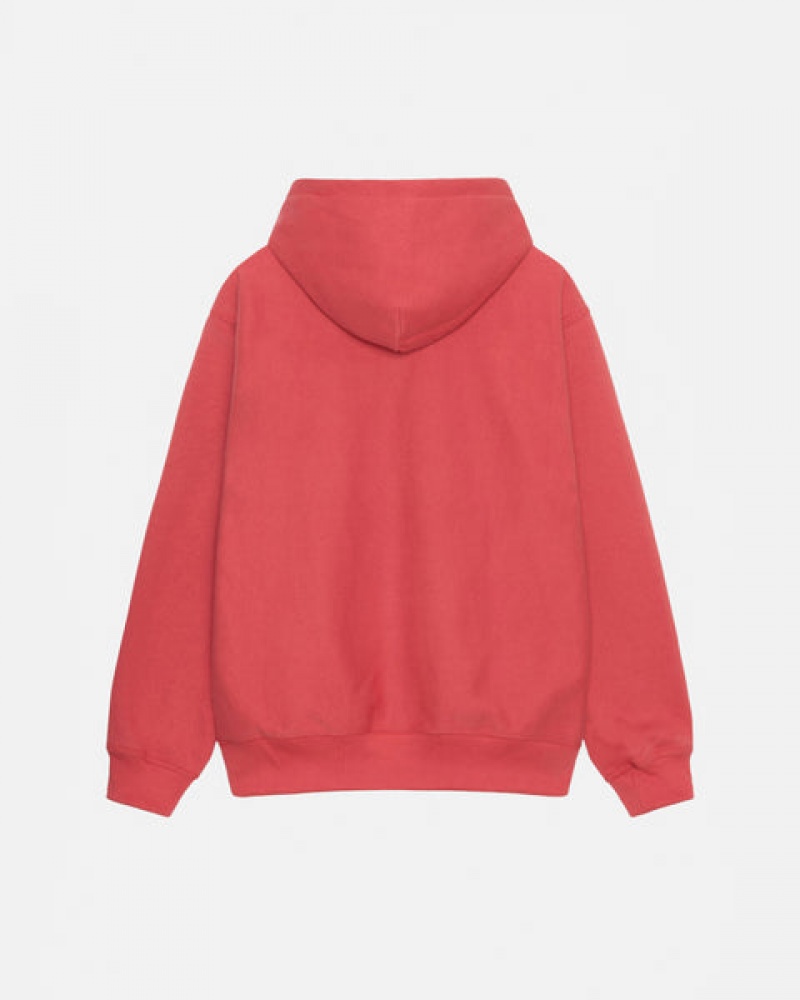 Red Men's Stussy Basic Applique Hood Sweatshirts Philippines | PJM-7484