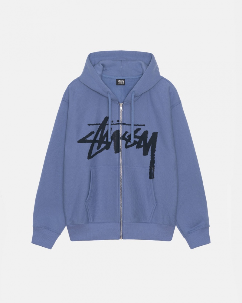 Royal Blue Men\'s Stussy Venus Zip Hood Sweatshirts Philippines | TRN-9236