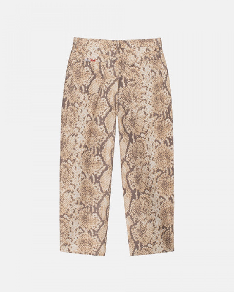 Snake Men's Stussy Big Ol' Jean Washed Canvas Pants Philippines | VVU-8210