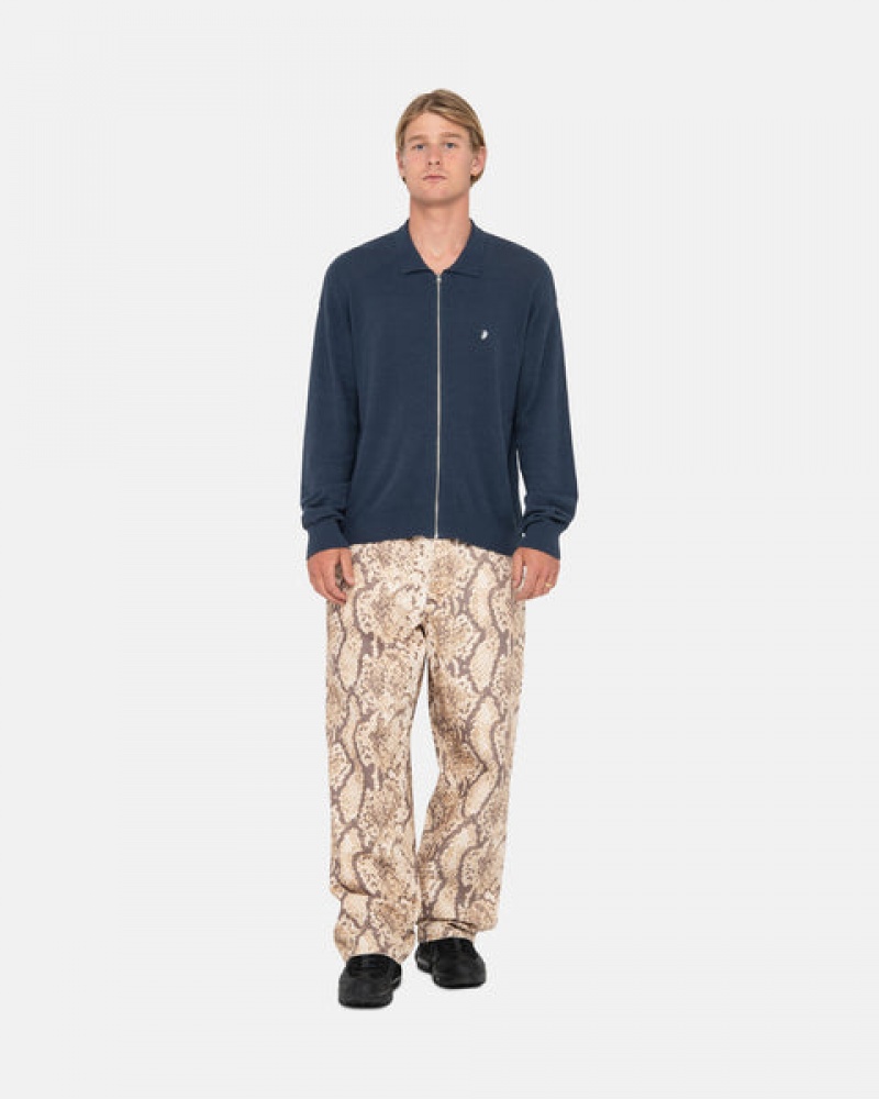 Snake Men's Stussy Big Ol' Jean Washed Canvas Pants Philippines | VVU-8210