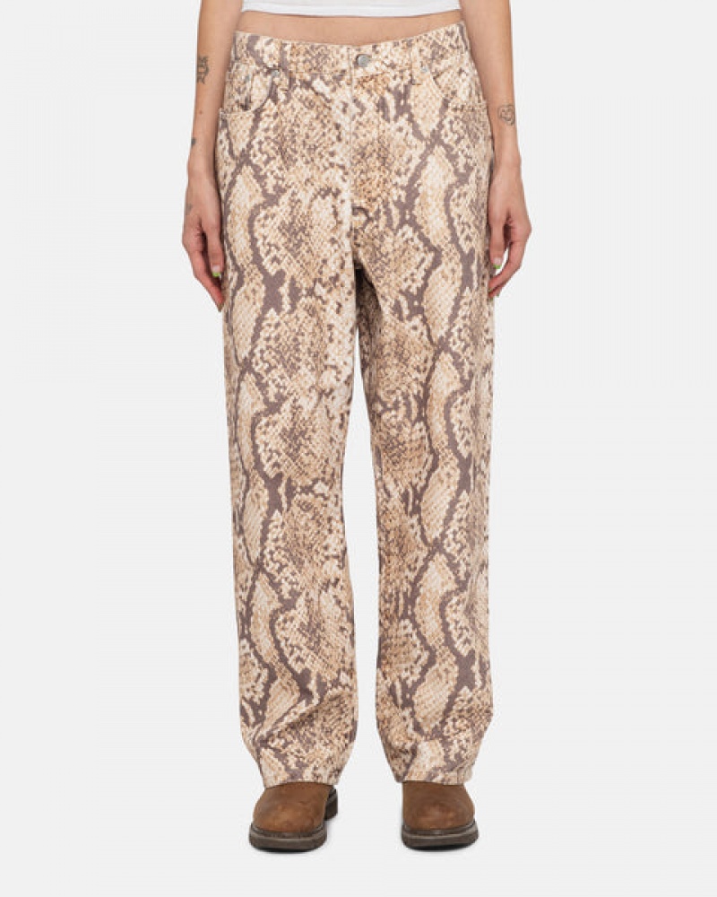 Snake Women's Stussy Big Ol' Jean Washed Canvas Pants Philippines | IED-3767