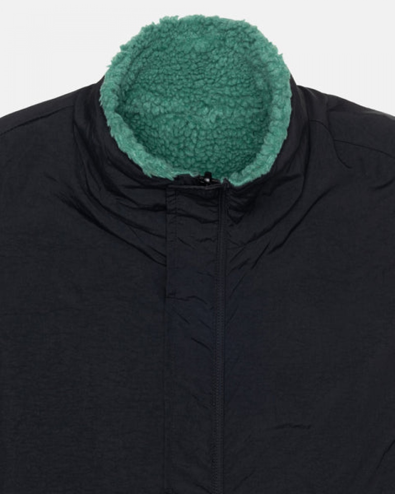 Turquoise Men's Stussy Sherpa Reversible Vest Philippines | IEX-2208