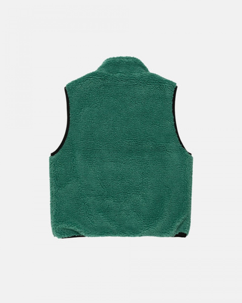 Turquoise Men's Stussy Sherpa Reversible Vest Philippines | IEX-2208