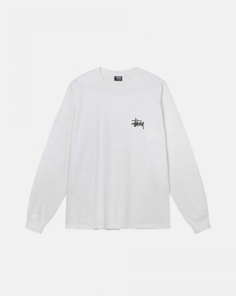 White Men's Stussy Basic Stussy Ls Tees Philippines | VHY-1513