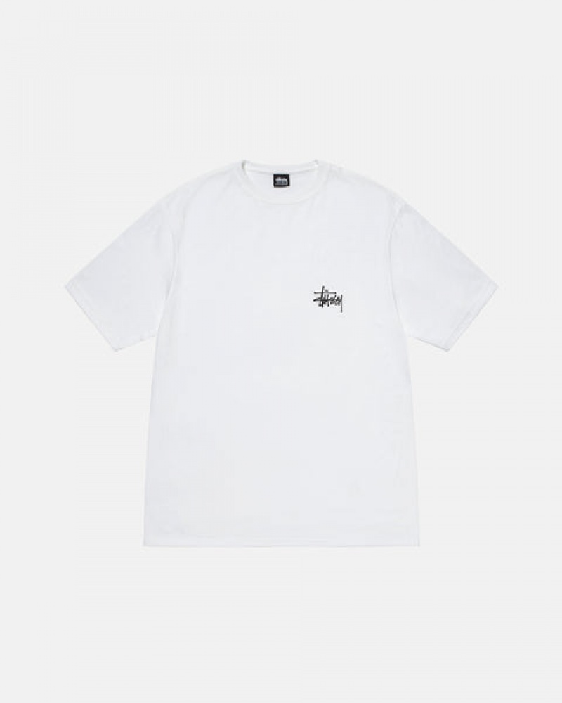 White Men's Stussy Basic Stussy Tees Philippines | BAS-7441