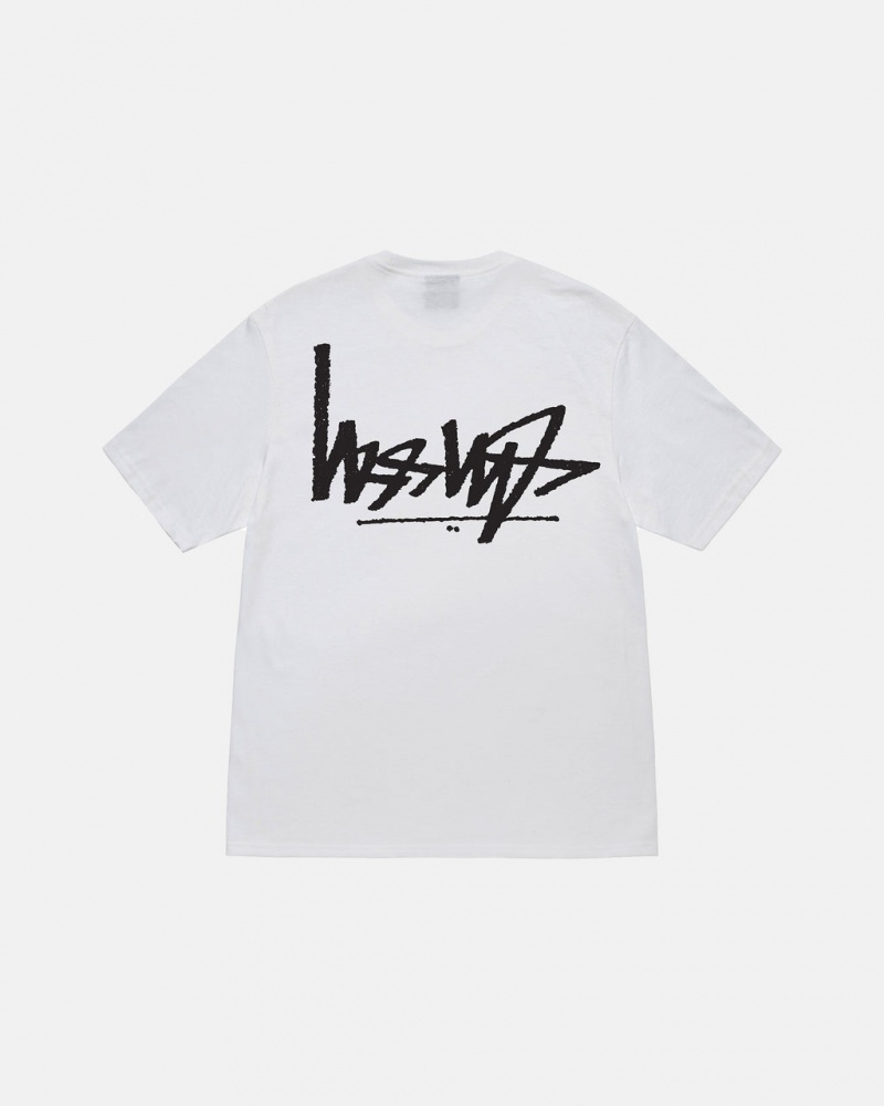 White Men\'s Stussy Flipped Tees Philippines | WTS-2970