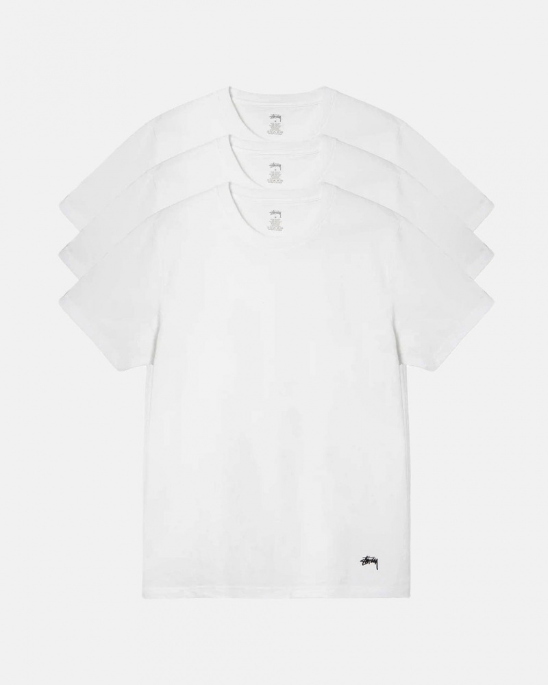 White Men\'s Stussy Stussy Undershirt Shirts Philippines | WYN-4581