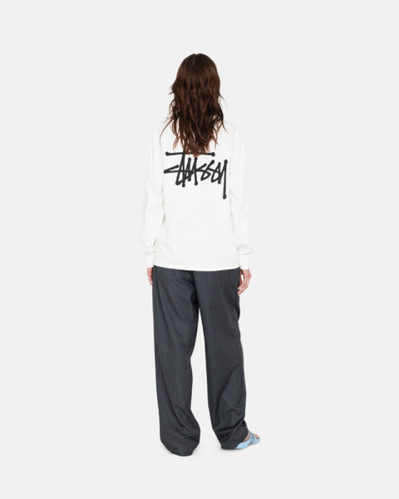 White Women's Stussy Basic Stussy Ls Tees Philippines | FCL-5670