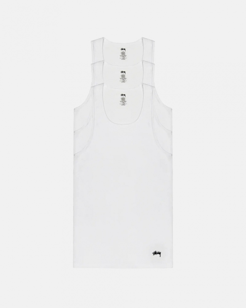 White Women\'s Stussy Stussy Tank Undershirt Shirts Philippines | HSM-2640