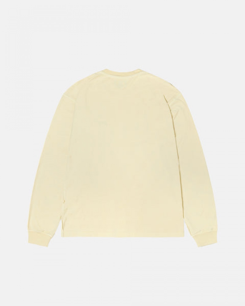 Yellow Men's Stussy Lazy Ls Tees Philippines | ZFA-5691