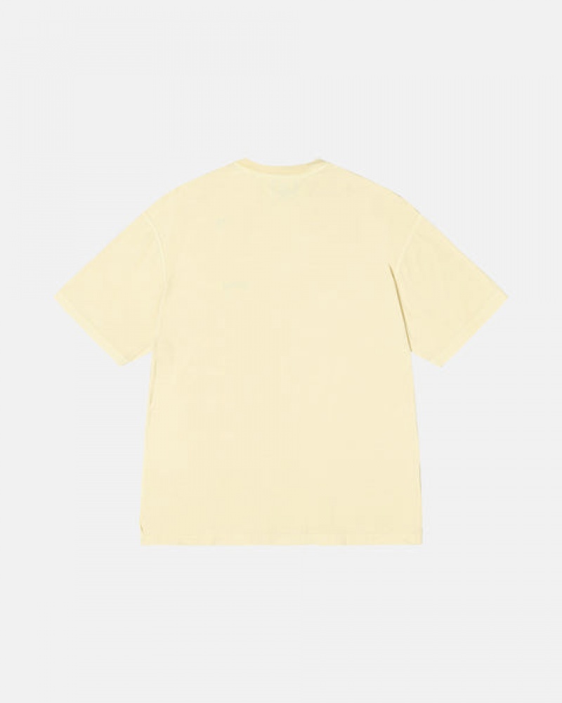 Yellow Men's Stussy Pig. Dyed Inside Out Crew Tees Philippines | VIG-0543