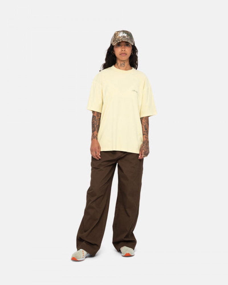 Yellow Men's Stussy Pig. Dyed Inside Out Crew Tees Philippines | VIG-0543