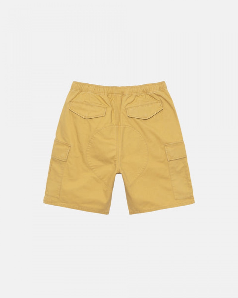 Yellow Men's Stussy Ripstop Cargo Beach Shorts Philippines | OQL-9584