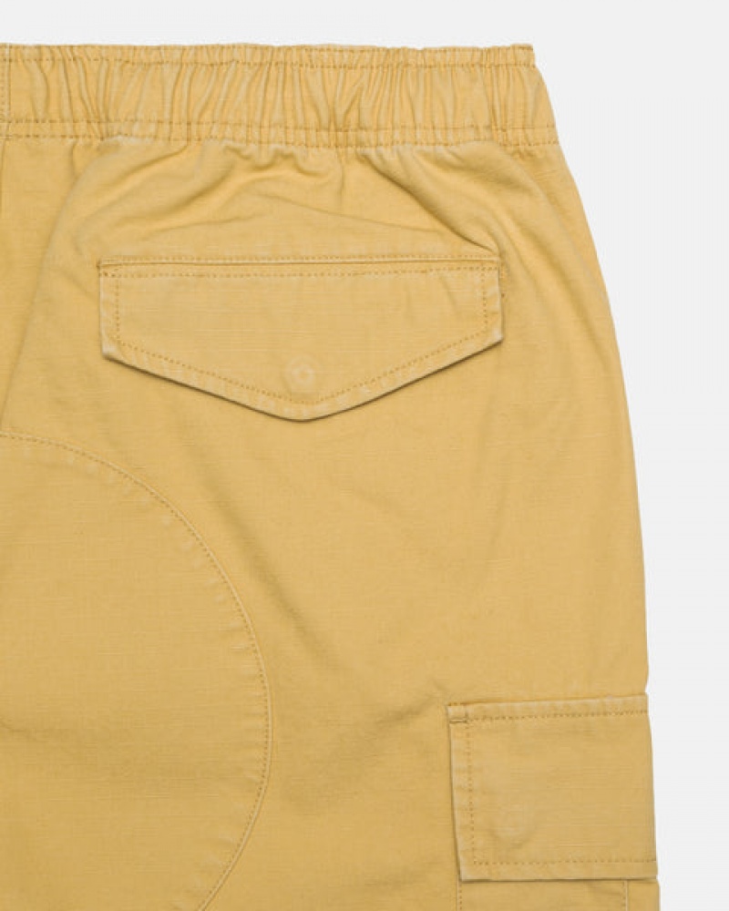 Yellow Men's Stussy Ripstop Cargo Beach Shorts Philippines | OQL-9584