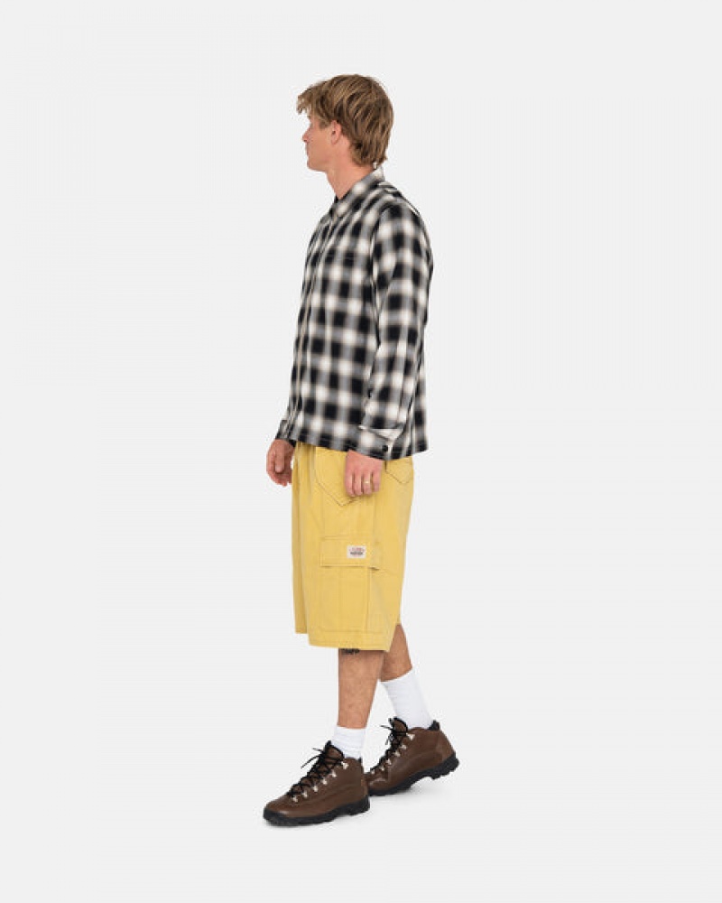 Yellow Men's Stussy Ripstop Cargo Beach Shorts Philippines | OQL-9584