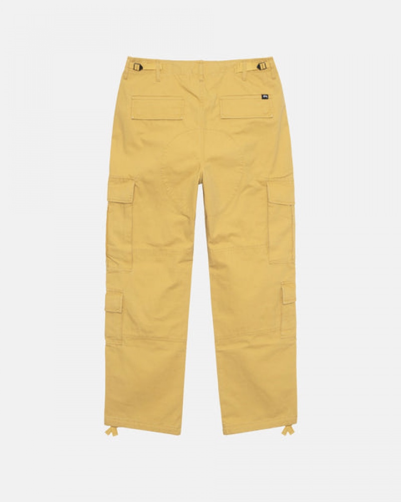 Yellow Men's Stussy Ripstop Surplus Cargo Pants Philippines | NTJ-0248