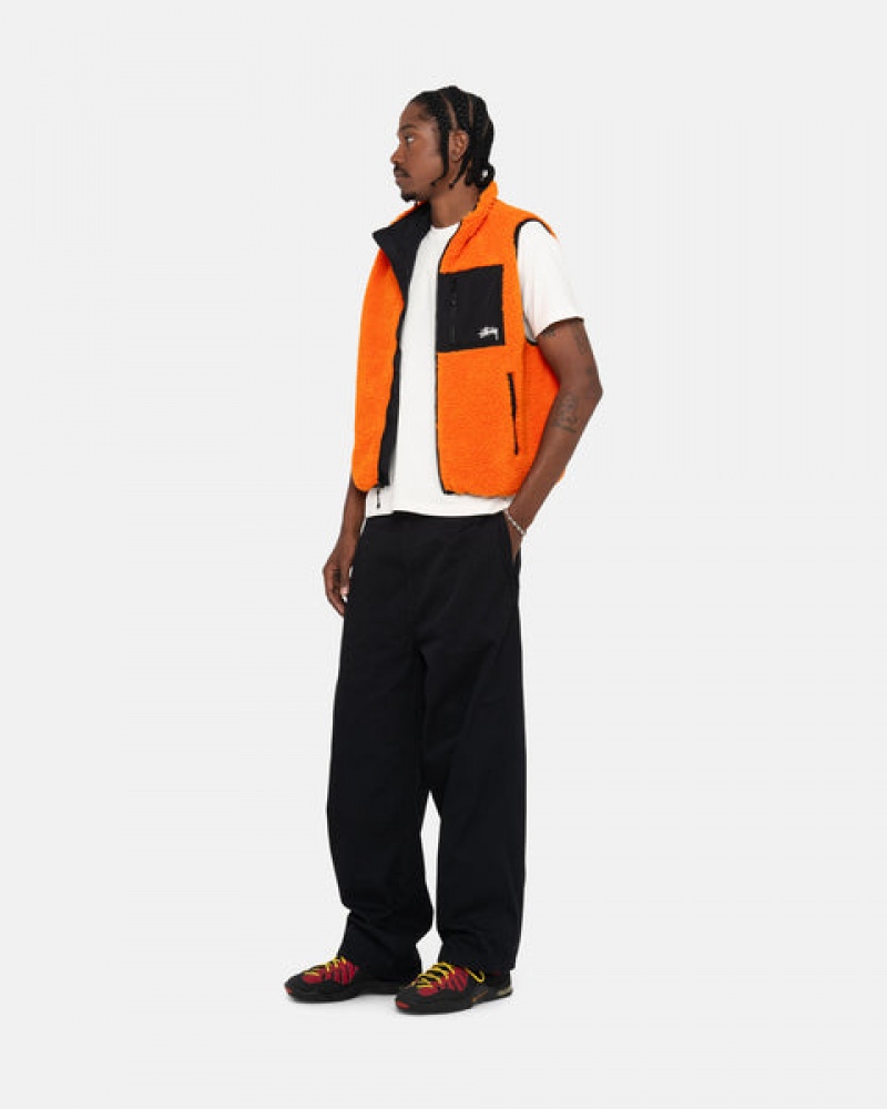 Yellow Men's Stussy Sherpa Reversible Vest Philippines | IML-1803