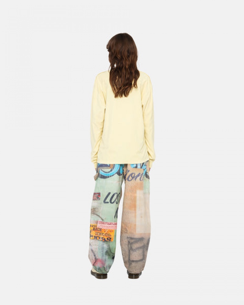 Yellow Women's Stussy Lazy Ls Tees Philippines | TST-2042