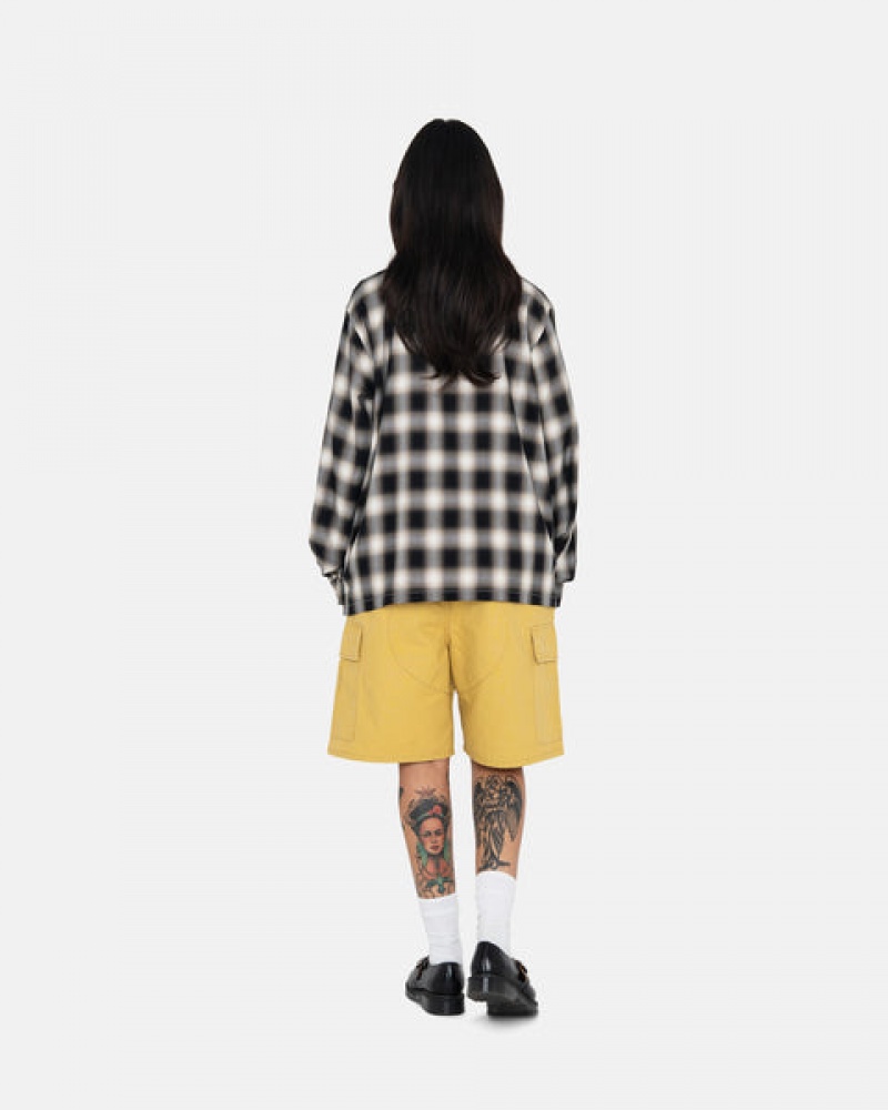 Yellow Women's Stussy Ripstop Cargo Beach Shorts Philippines | TFE-5722