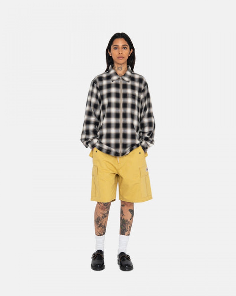 Yellow Women's Stussy Ripstop Cargo Beach Shorts Philippines | TFE-5722