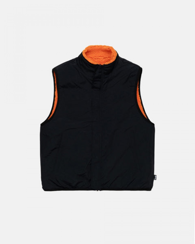 Yellow Women's Stussy Sherpa Reversible Vest Philippines | PIG-6838